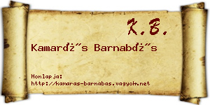 Kamarás Barnabás névjegykártya
